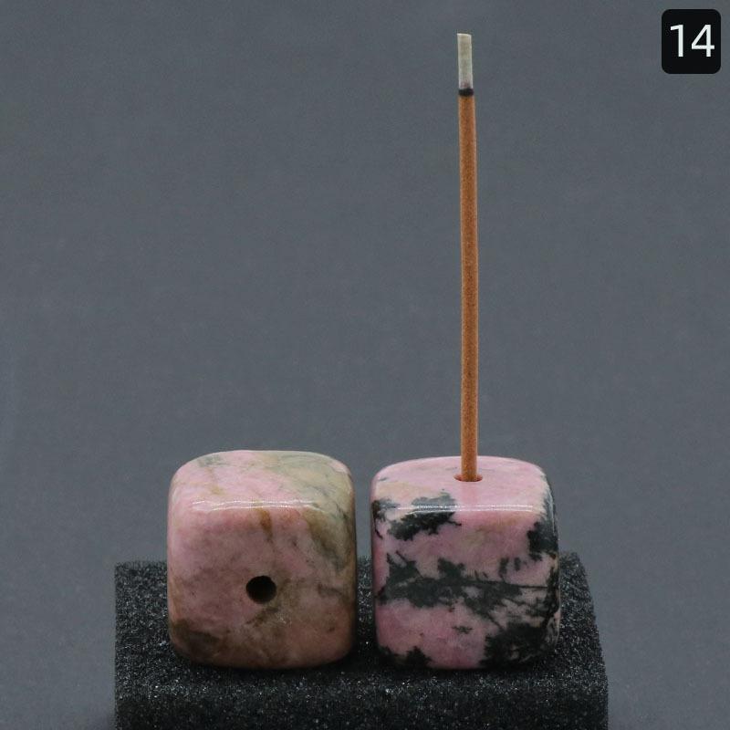 Natural Crystal Stone Square Incense Holder Base Crystal Aroma Stone Incense Holder Home Decoration Interior Decoration