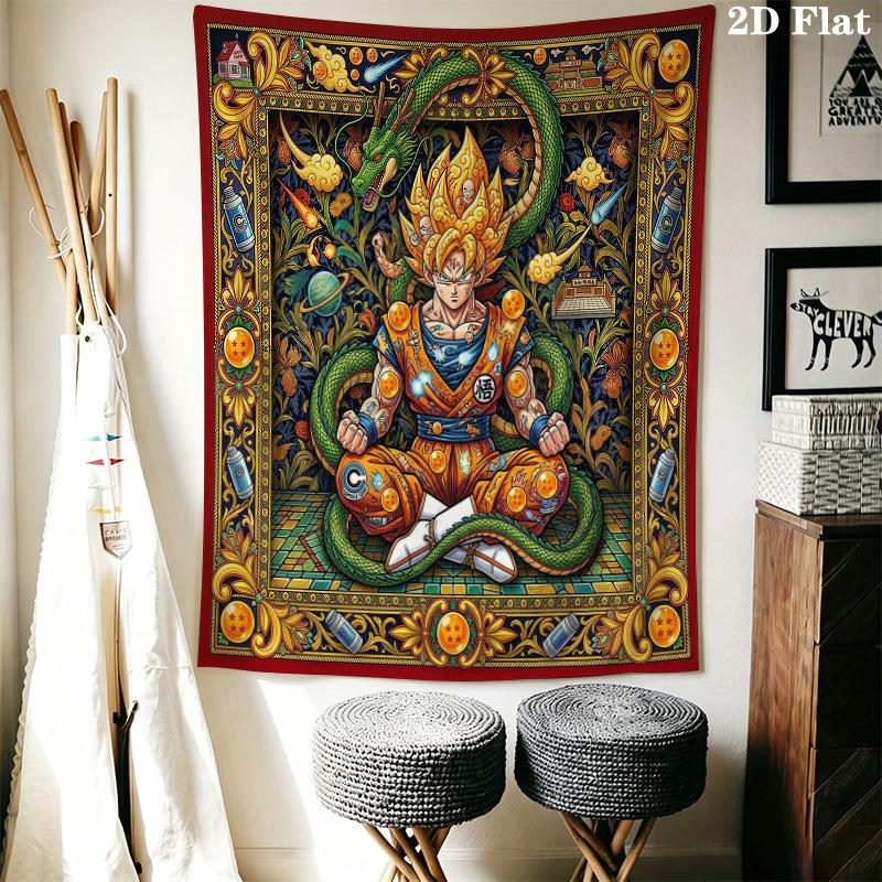 Dragon Ball Fusion Wall Tapestry Aesthetic Wall Hanging Printed Fabric Blanket Decorative Tapestries For Bedroom Living Room Home Decor