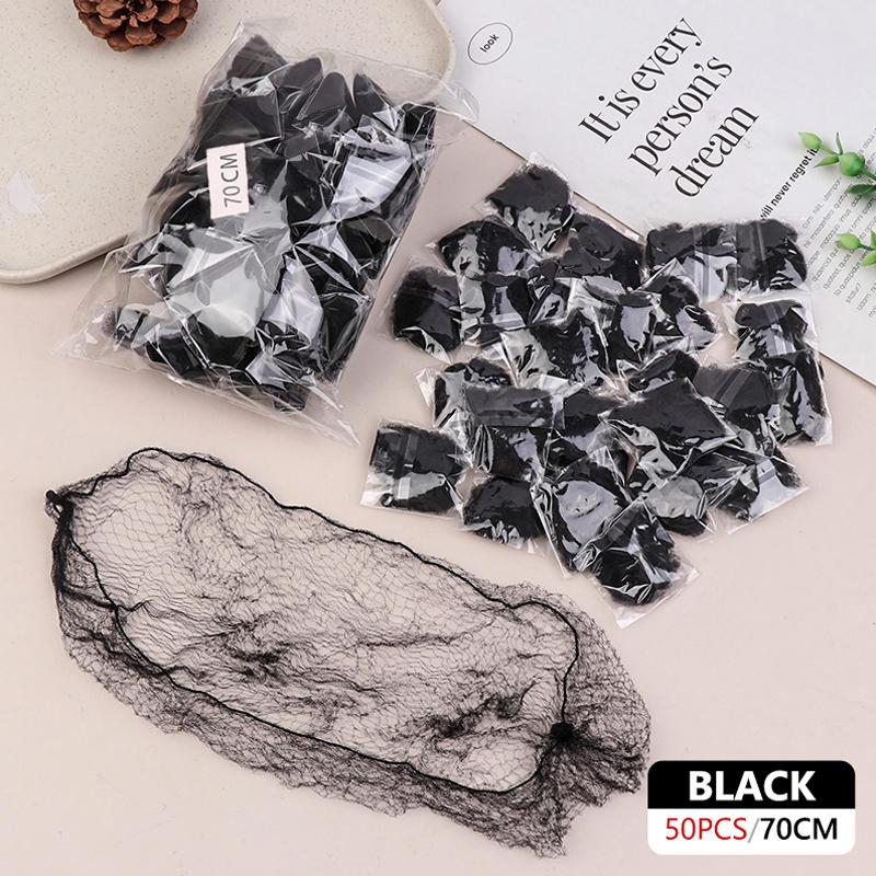 50Pcs Hair Net Elastic Bundle Hair Invisible Hairnet Mesh Bun Hair Net Bun Hair Hair Style Tool 30/50/70/80CM Hair Accessories