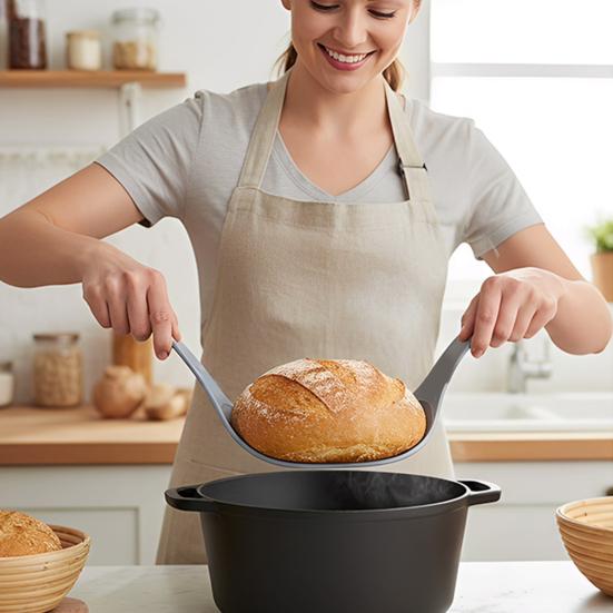 Silikon-Brot-Schlinge Sauerteig-Backmatte mit Griff Wiederverwendbarer Gusseisen-Topf-Einsatz zum Brotbacken Antihaft-Hitzebeständiges Backwerkzeug für Heimbäcker