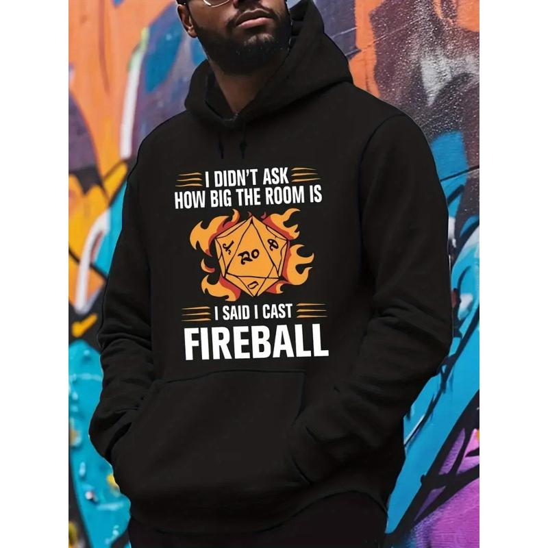 Men s Graphic Print Hooded Sweatshirt Polyester Soft Touch Lightweight Breathable Spring Fall Outdoor Top XXL чёрный