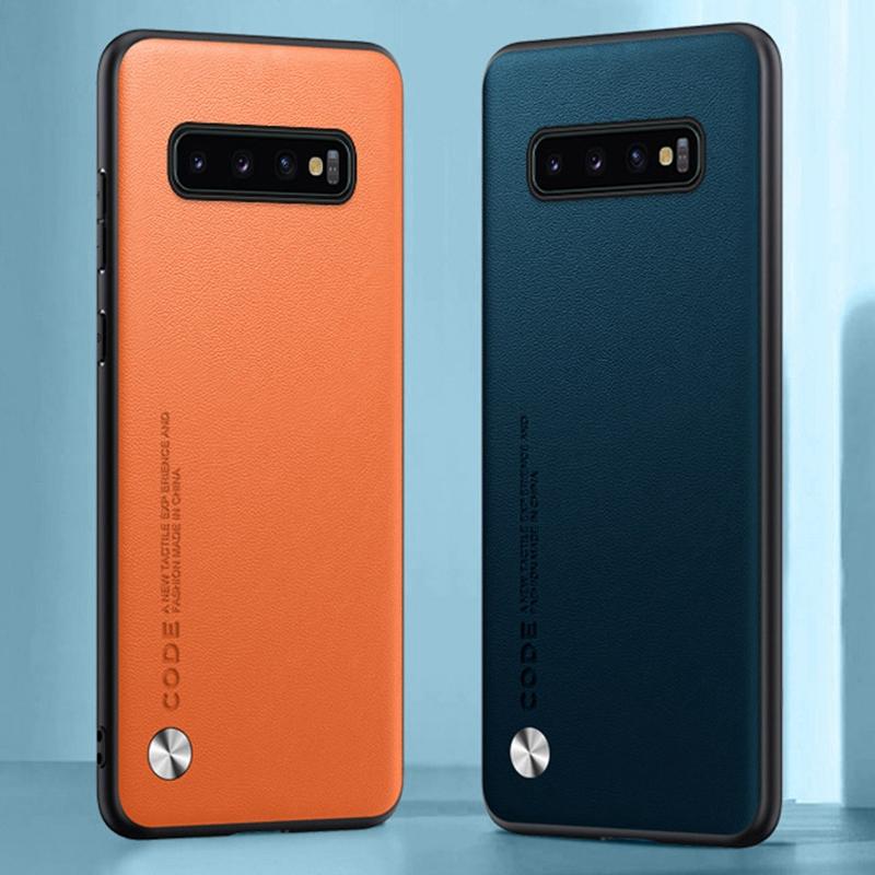 Luxury PU Leather Case For Samsung Galaxy S10 5G S10 Plus S10Plus Back Cover Business Matte Silicone Protection Phone Case Coque