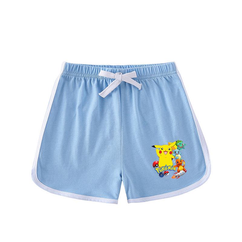 Pikachu Kids' Summer 2023 Short Sleeve T-shirt & Shorts Two-Piece Set