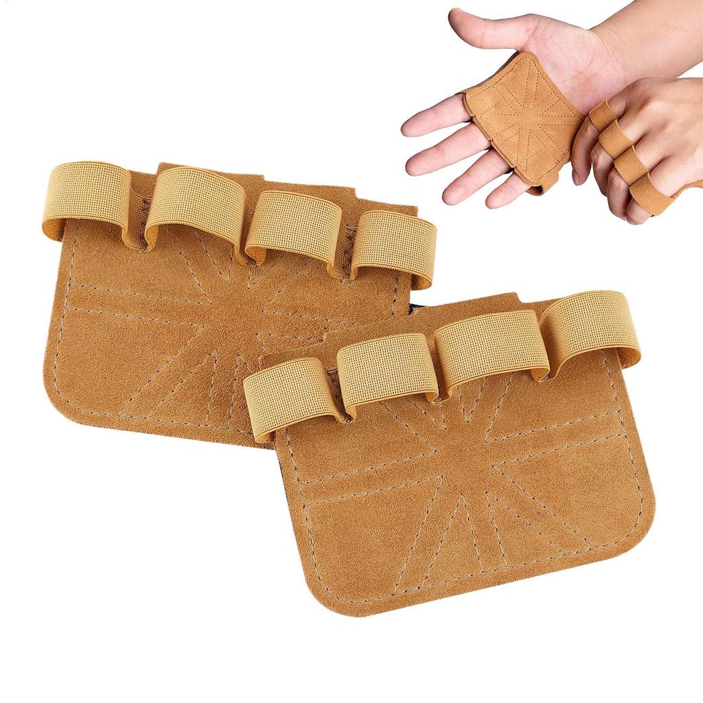 1 Pair Cowhide Grip Pads Lifting Grips Gym Workout Gloves Weightlifting Calisthenics Powerlifting Fitness Sports Hand Protector