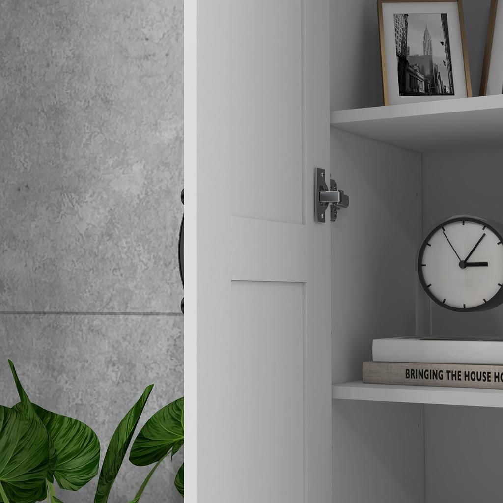 Wardrobe, 2-Door, 5 Shelves, 60 x 36.5 x 175 cm