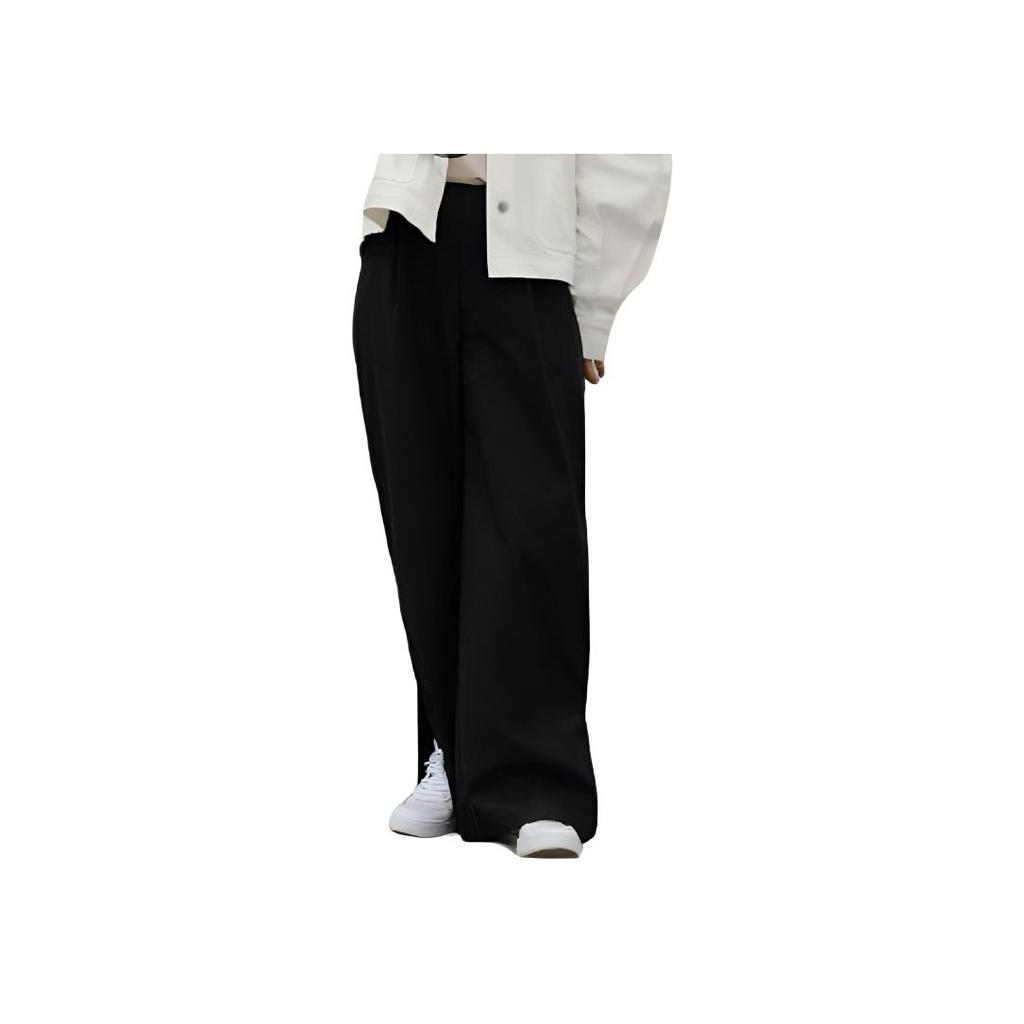 Li Ning SS22 Cherry Blossom Series Straight Loose Solid Color Casual Long Pants Women Bottoms Black AKXS812-3
