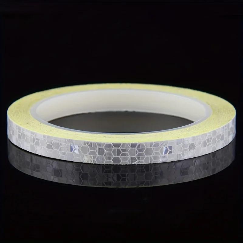 1cm*8m Reflective PVC Tape for Bicycles and Motorcycles, DIY Decorative Rim Tape for Street Motor Scooters