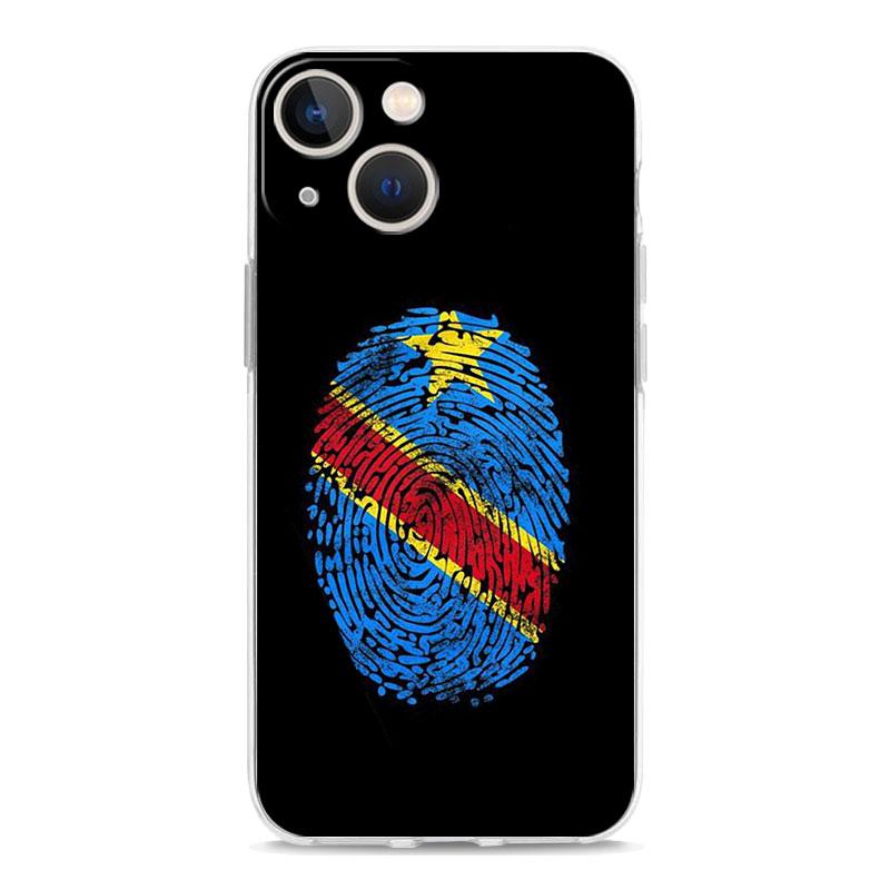 Congo Flag Luxury Transparent Phone Case For iPhone 15 14 13 12 Mini 11 Pro Max XS X XR SE 7 8 Plus Silicone Clear Cover