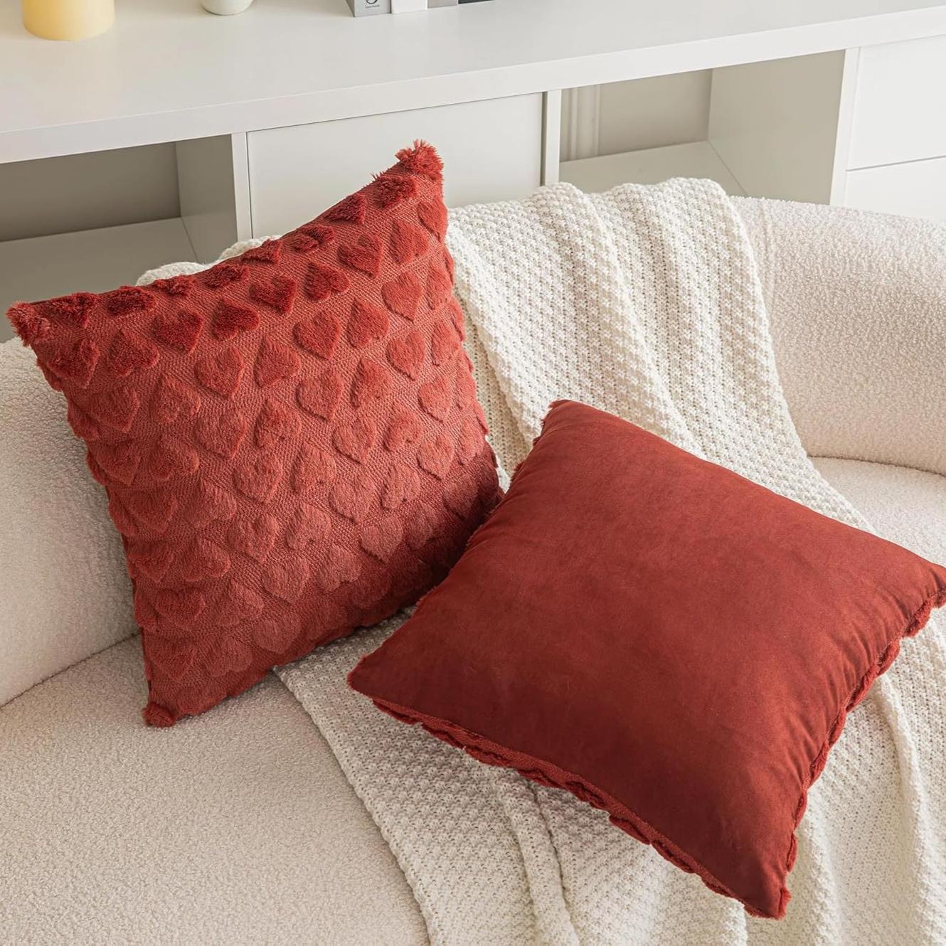 Современный однотонный чехол для подушки Love Plush Throw чехол для подушки ко Дню Святого Валентина для дома комнаты спальни гостиной декора дивана 45X45cm1pc красный 898₽