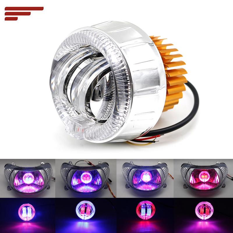 12-80V 11W Led Motor Projector 2.5inch Led Motorcycle Headlights with angel eye halo ring