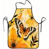 1pc Butterfly & Orange Flower Apron - Adjustable Waistband, Durable Easy-Clean Polyester Suitable for Cooking, Gardening, Picking, Christmas, Hallowee