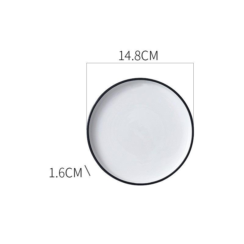 French Steak Plate European Nordic Flat Plate Plate Household Western Plate Set Round Dish Plate Internet Celebrity Tableware Ceramics