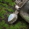 Exquisite Water Drop Moonstone Pattern Pendant Necklace Women's Fashion Elegant Party Jewelry Girls Gift