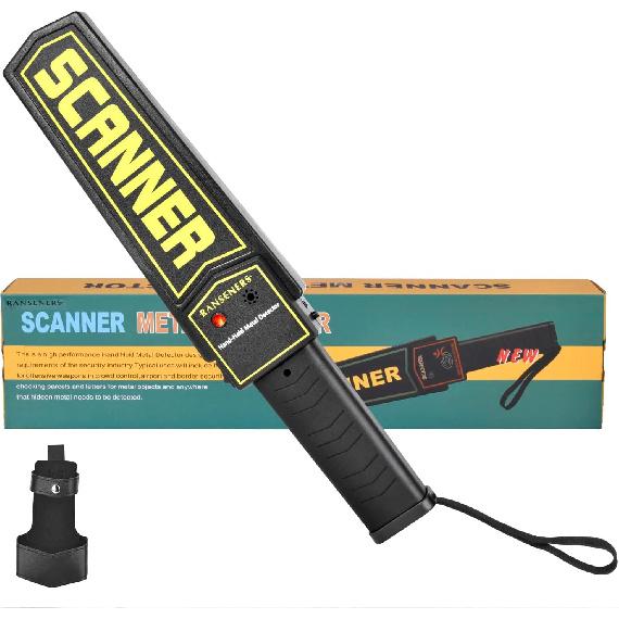 RANSENERS Handheld Metal Detector Wand,Security Wand,Safety Bars, Portable Adjustable Sound & Vibration Alerts, Detects Weapons Knivers Screw (High