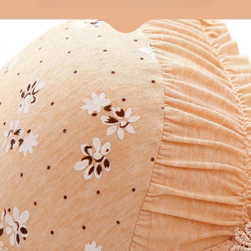 Blumenmuster Trägerloser BH Rüschen V-Ausschnitt 3D Formschale Breite Verstellbare Träger 3 Haken U-Rücken Baumwoll-Dessous für Damen