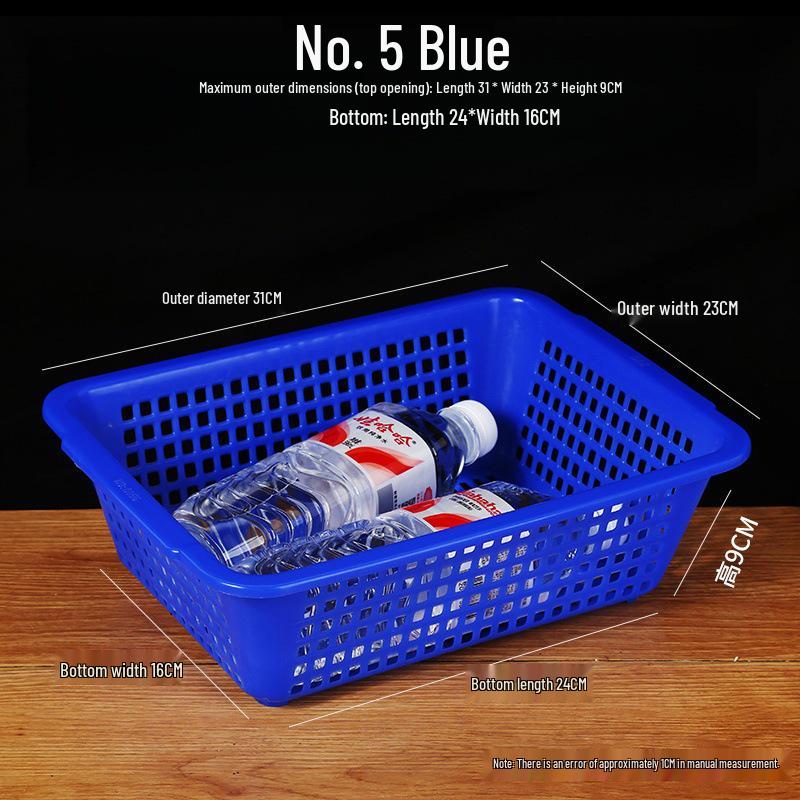 Large White Plastic Rectangular Kitchen Basket for Draining, Washing, and Storage