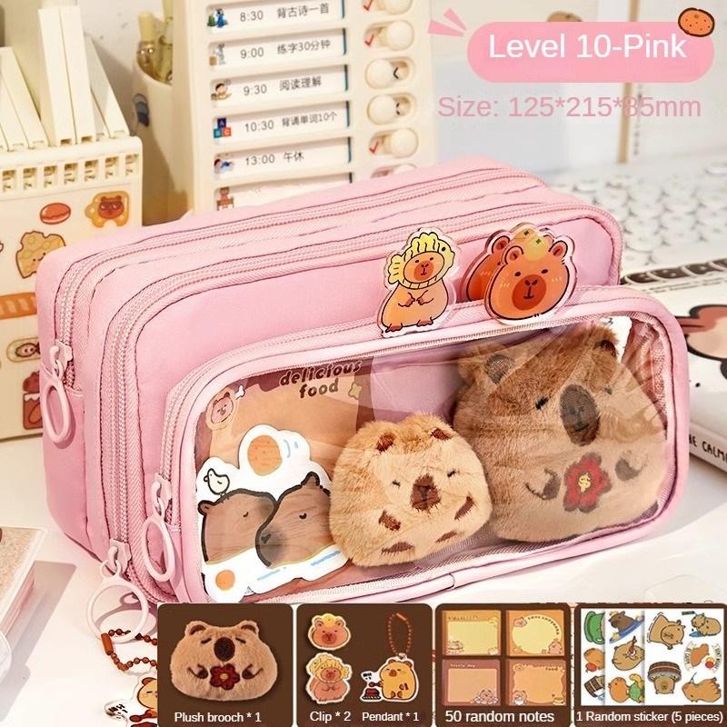 Multi-layer, Large-capacity Pencil Case [10 Layers, Detachable] with Accessories Included.