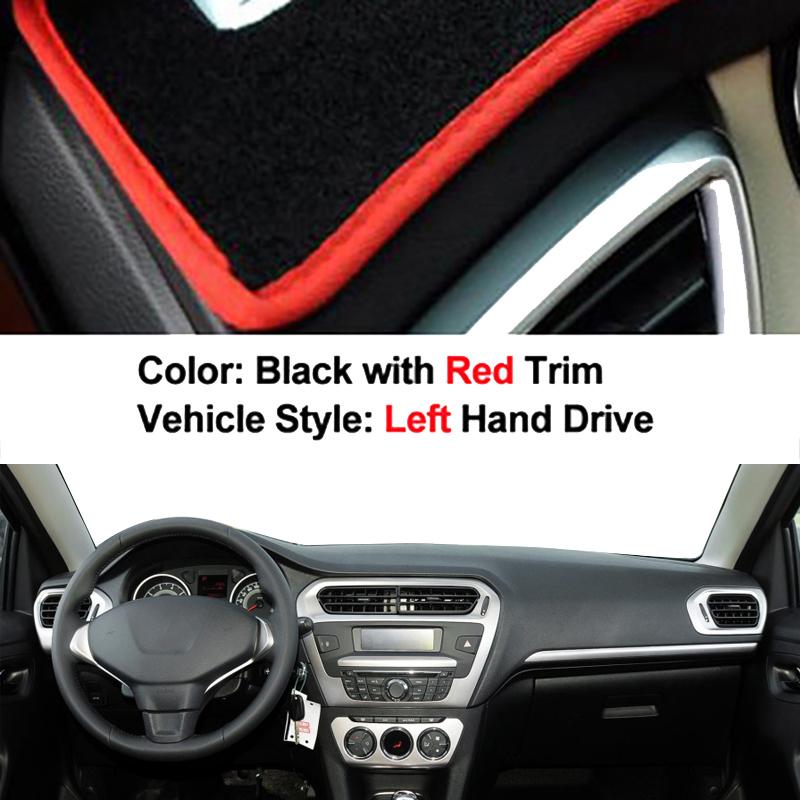 Dla Peugeot 301 2012-dla Citroen c-elysee 2012-2018 wewnętrzna pokrywa deski rozdzielczej samochodu DashMat dywanik przeciwsłoneczny dywanik 2017