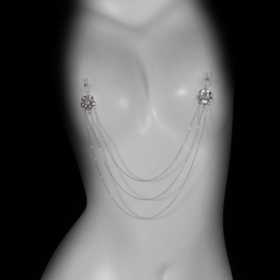 Floral Breast Chain Non Piercing Nipple Chain Sexy Layered Body Chain Jewelry Nipple Accessories for Beach Party Bikini