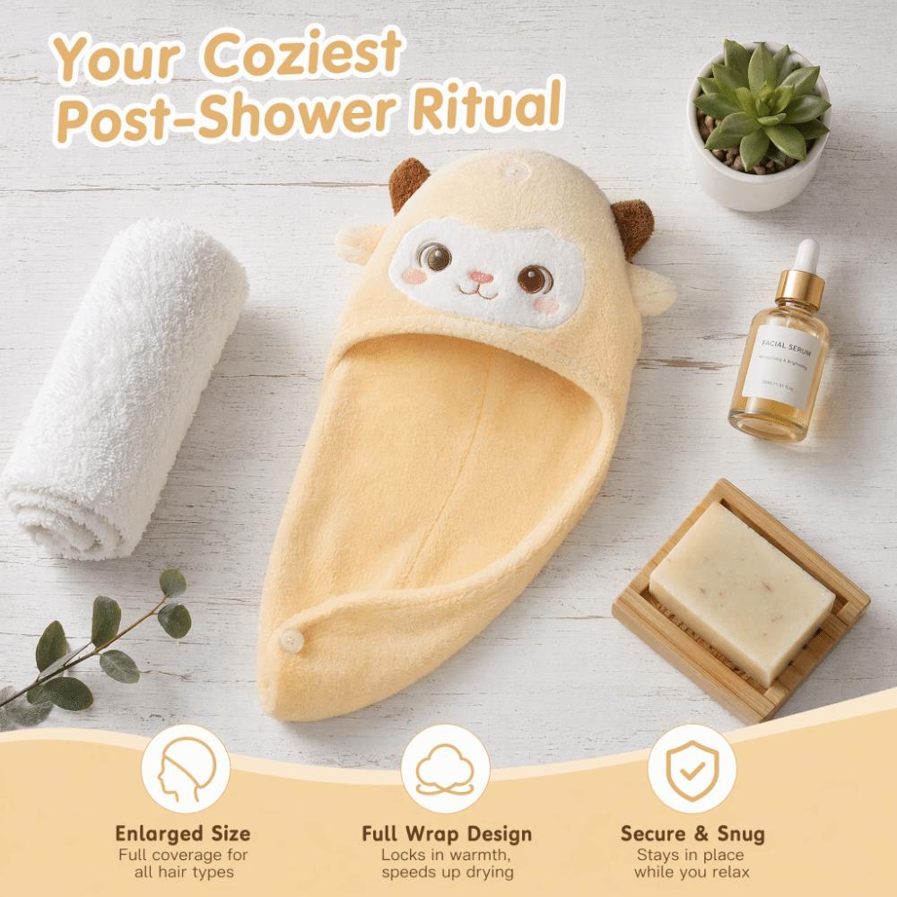 Absorbent Hair Drying Cap Cartoon Dry Hair Towel Cute Hair Towels  Hair