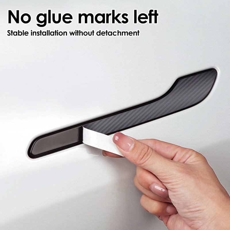 24/12/4pcs Car Door Handle Sticker Automatic Handlebar Protective Film PVC Anti-scratch Decorative Decal for Tesla Model 3/Y