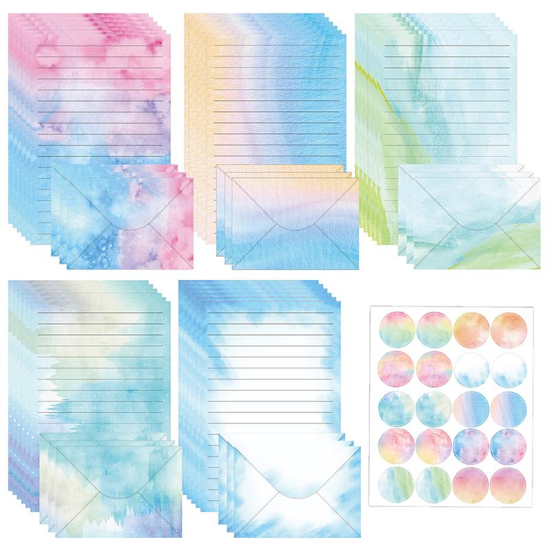 

Набор акварельной писчей бумаги и конвертов 30 шт. Красочная писчая бумага с 15 шт. конвертов. Красивая акварель