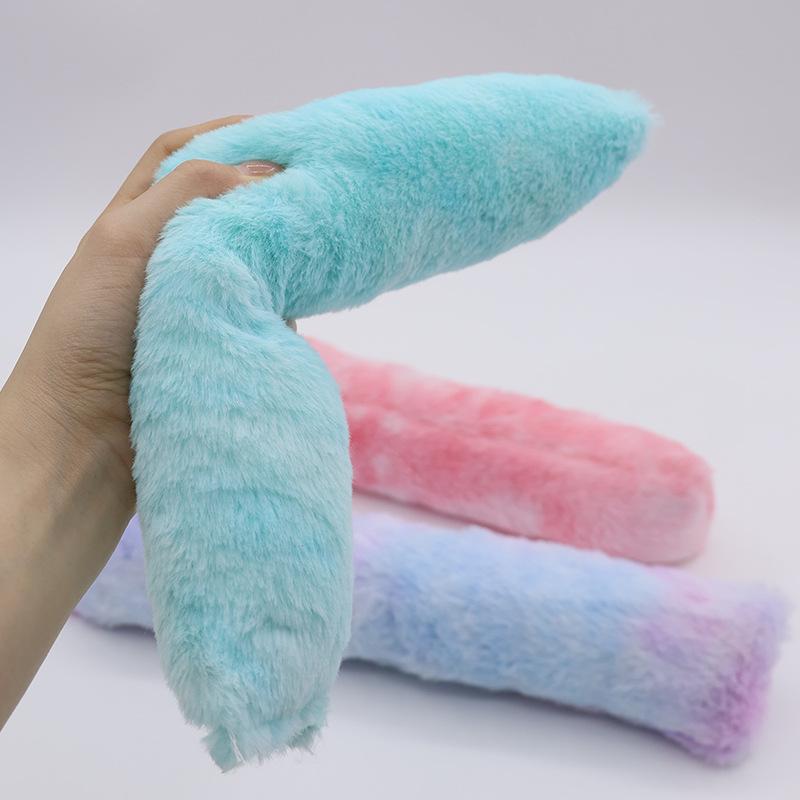 Gradient Color Plush Cat Pillow Teasing Teething Sticks Self-entertainment Cat Chew Toy with Catnip kitten Accessories