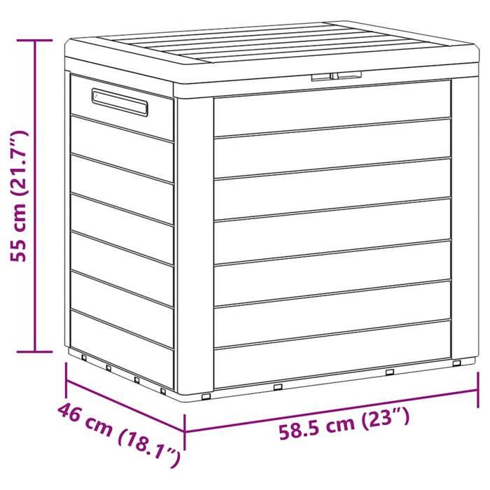 VidaXL Garden Storage Box Brown 58.5x46x55 Cm Polypropylene 152194