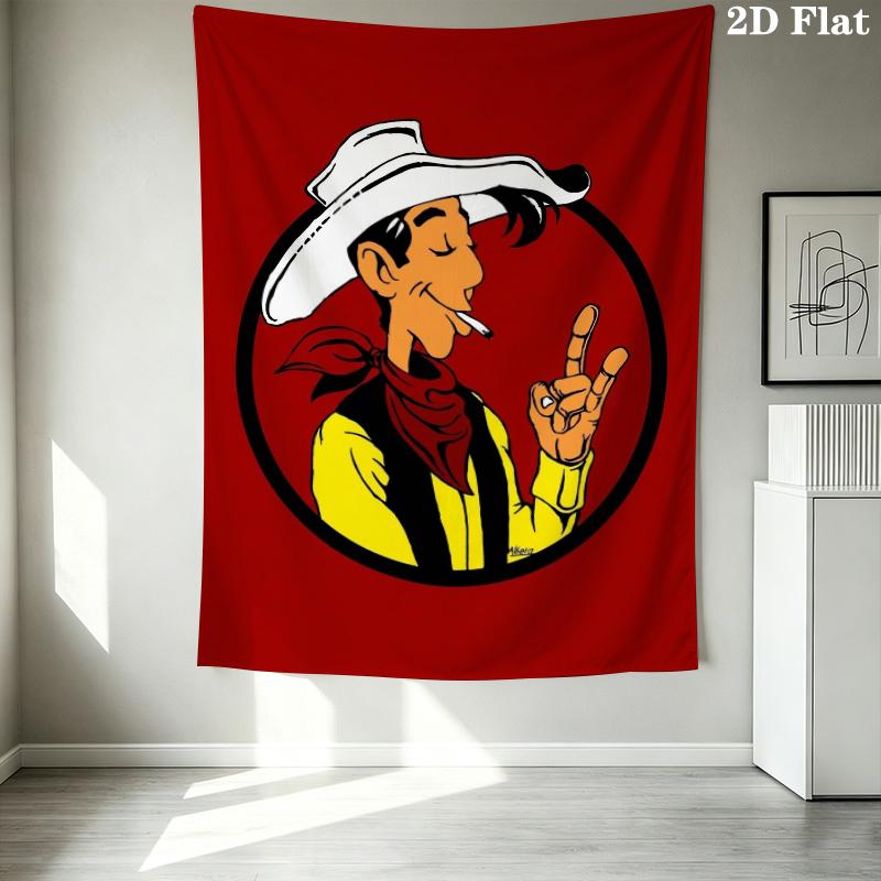Lucky Luke Wall Tapestry Aesthetic Wall Hanging Printed Fabric Blanket Decorative Tapestries for Bedroom Living Room Home Decor