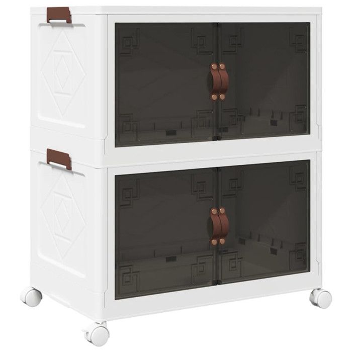 Stackable Storage Box with 2-level Wheels 75 L