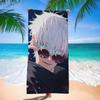 Toalla de Playa de Microfibra Impresa Anime Jujutsu Kaisen Satoru Gojo Escalada de Montaña Playa Natación Correr Absorbente Suave