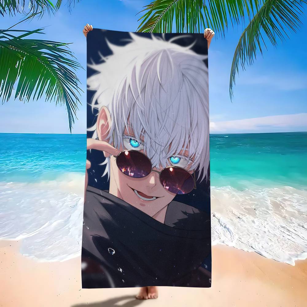

Anime Jujutsu Kaisen Satoru Gojo Microfiber Printed Beach Towel Mountain Climbing Beach Swimming Running Absorbent Soft Towel W30*H60(CM)