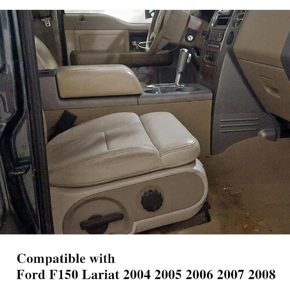 Front Left Driver Side Bottom Seat Cover Replacement Leather Beige Tan Compatible with Ford F150 Lariat XL XLT 2004 2005 2006 2007 2008