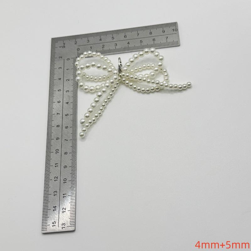 Korean Pearl Bow Shoe Buckle: Versatile Pearl String Shoe Accessory for Sneakers