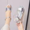 Fashion Women Platform Sandals 2025Summer Pearl Transparent Rhinestones High Heels Buckle Fashoin Ladies Wedge Sandals Beach Shoes