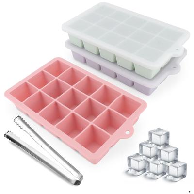 Ice Cube Tray, Easy-Release Silicone Large Ice Moulds with Removeable Lids