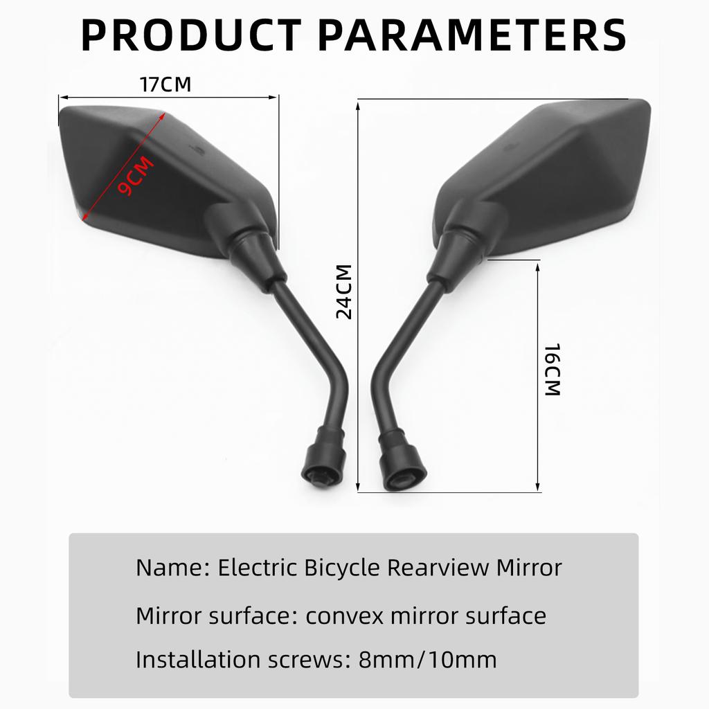 The convex rearview mirror for the motorcycle handlebar, a universal rhombic bicycle, off-road motorcycle accessory,