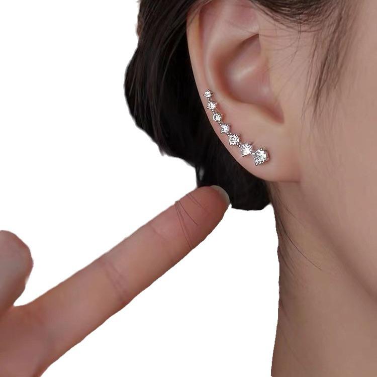 925 Sterling Silver Zircon Stud Earrings - 2023 Women's Autumn/Winter High-End Style