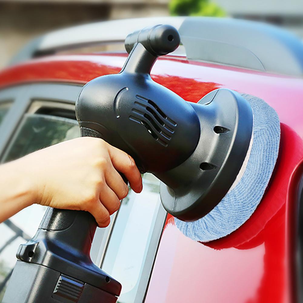 12Pcs Car Polishing Pad Auto Soft Microfiber Bonnet Polisher 5-6 Inch Soft Wool Wax Wash Buffer Cover Cleaning Tools Accessories