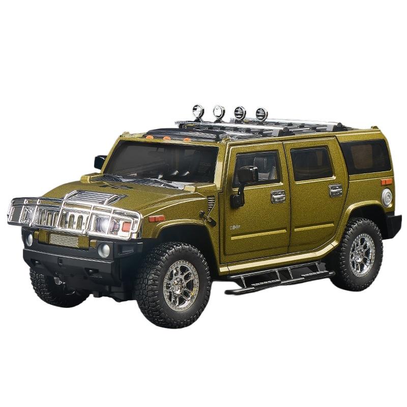 1/18 HUMMER H2 Highway 61 Off Road SUV Alloy Metal Diecast Model Car Home Trendy Desktop Display Ornament Birthday Gifts Present