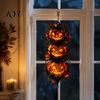 Spooky Theme House Decor Halloween Triple Stacked Jack-o'-Lantern Door Hanger, 2D Pumpkin Wall Hanging Ornament, Souvenir Party Favors Fall Porch for