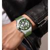 Men Watch Sport Chronograph Quartz Mens Watches Rubber Strap Green Blue Waterproof Wristwatch Relogio Masculino