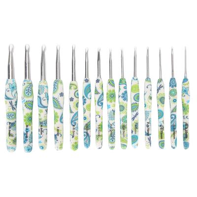 14Pcs Crochet Hook Set 2.25 To 10mm Ergonomic Handle Smoothing Aluminium Crochet Needle Set for