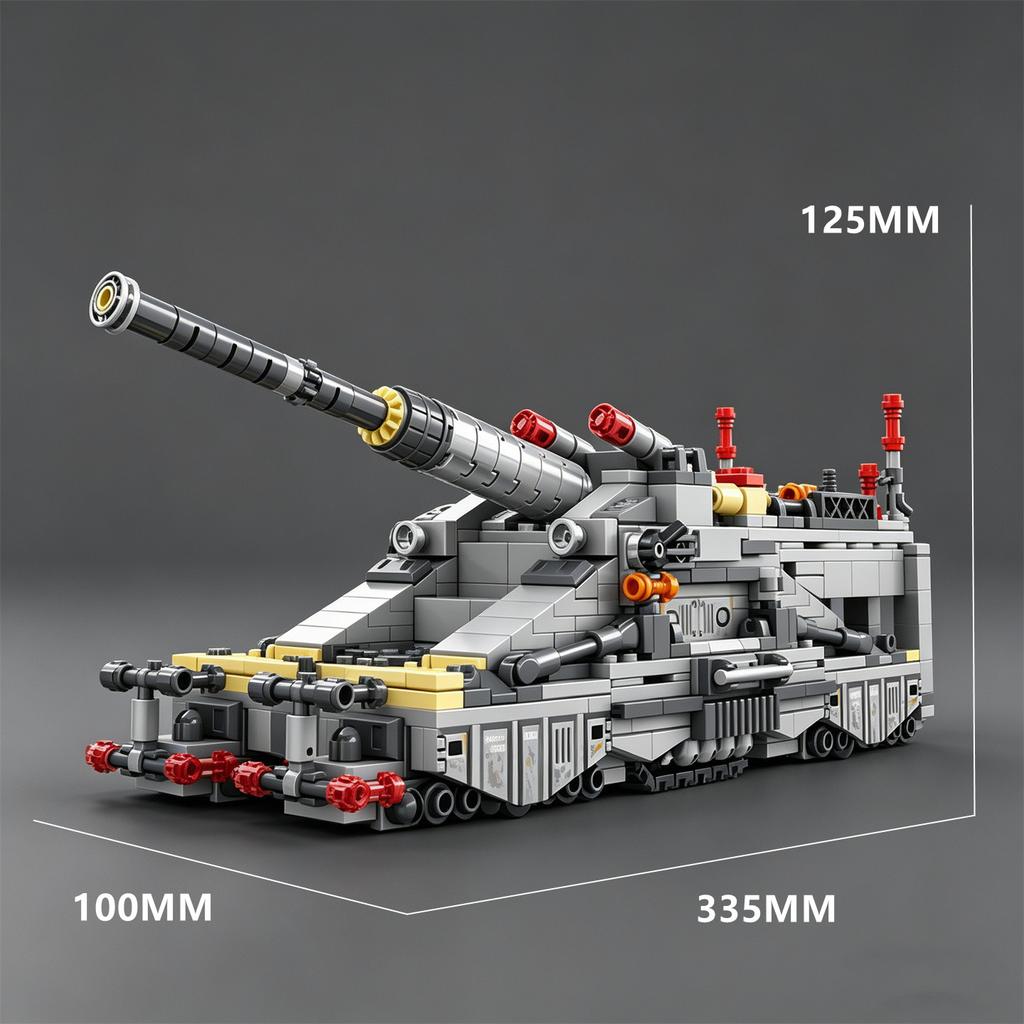 2026 NEU Dora der Titan Kanone Gustav Zug schwere Kanone Große Montierte Bausteine Hoher Schwierigkeitsgrad Panzer Modell Spielzeug