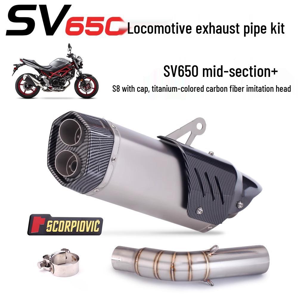 SV650 Stainless Steel Exhaust and Muffler Kit for Motorcycles - Easy Installation