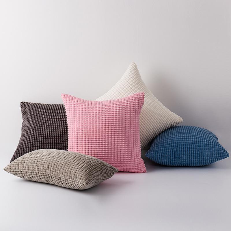 10 Colors Cushion Stripe Large Grain Sofa Pillow Cover Modern Simple Square Corn Corduroy Pillow Cover