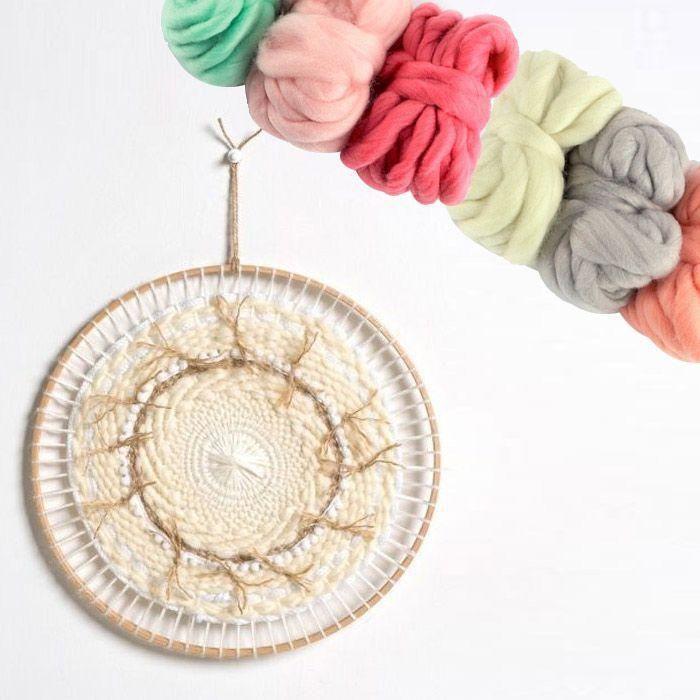 Round Knitting Loom Ø 29 Cm + 6 Balls of Wool