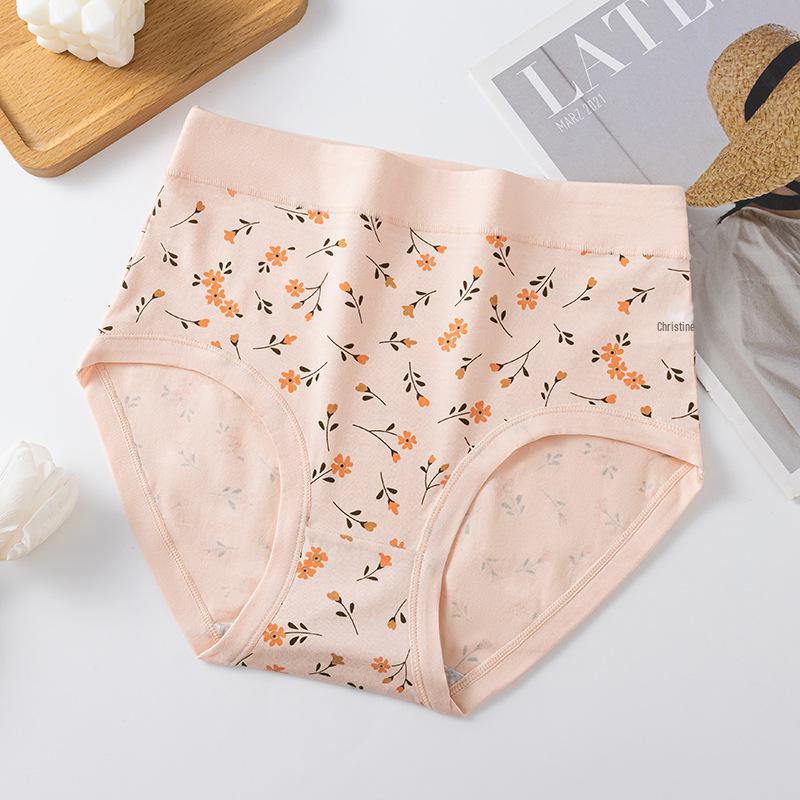Braguitas de algodón de cintura alta para mujer: antibacterianas, de corte holgado, pantalones cortos de talla grande para mamás de mediana edad y mayores.