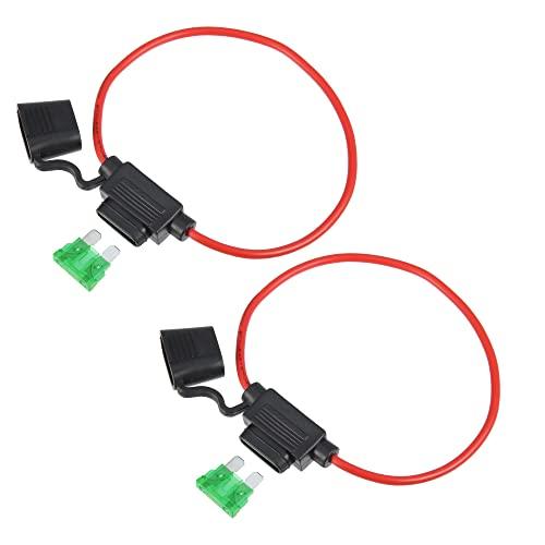 uxcell DC 32V 14 Gauge Car Inline ATC Style Inline Fuse Holder with 30A Fuse, 2 Sets
