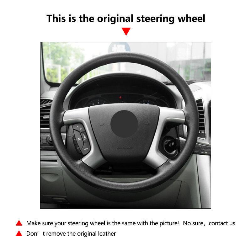Car Accessories Steering Wheel Cover Microfiber Leather Trim For Chevrolet Captiva 2007-2014 Silverado GMC Sierra 2007-2013